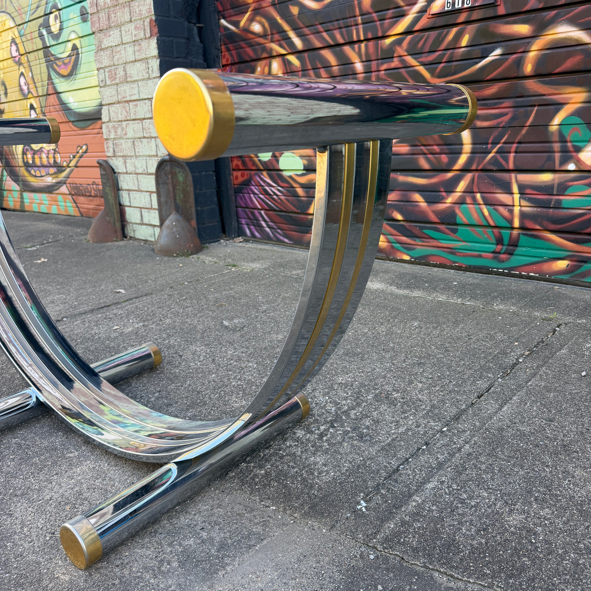 Romeo Rega Chrome & Brass Dining Table Base