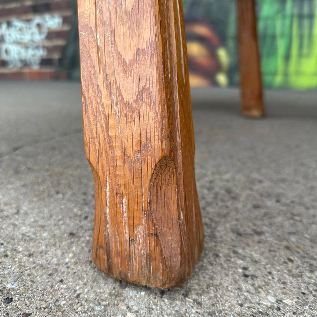 Original American "Cowboy Ranch Oak" Pair of Side Tables by A. Brandt