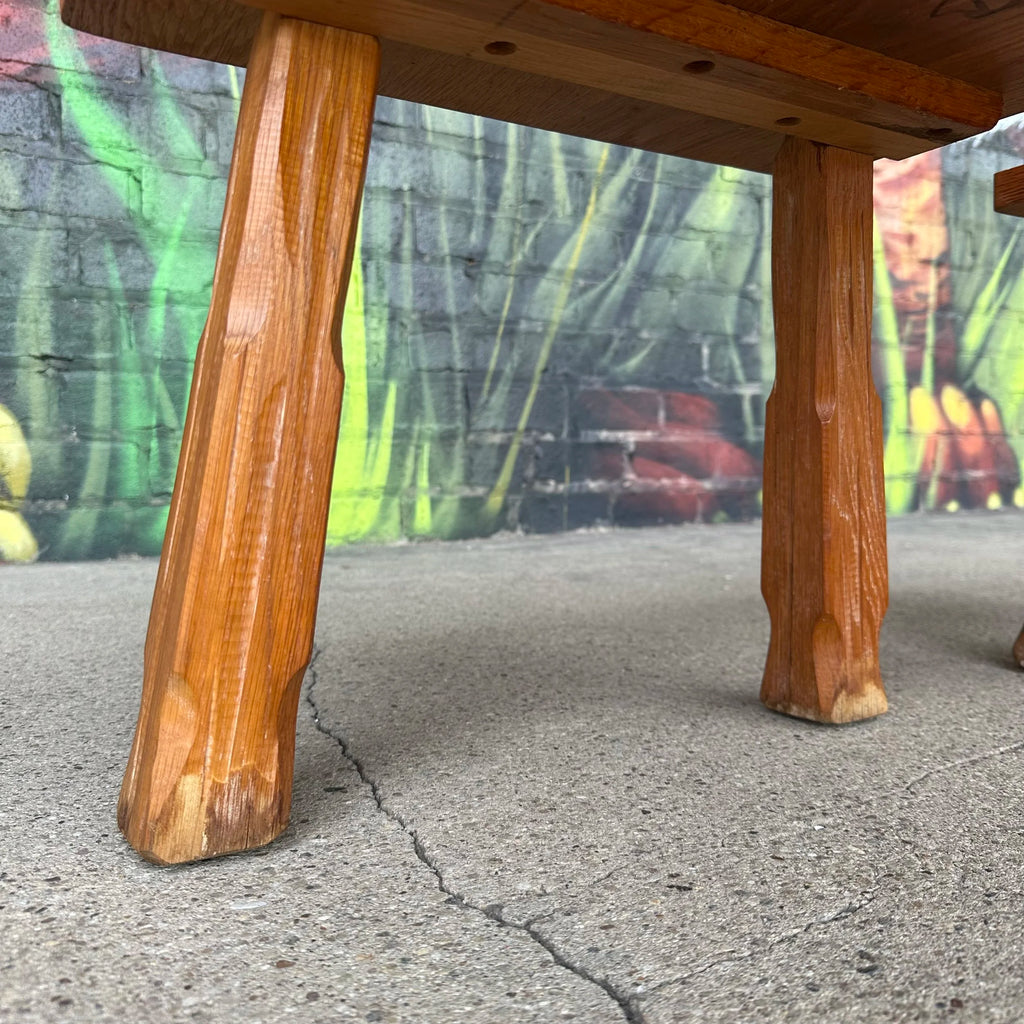 Original American "Cowboy Ranch Oak" Pair of Side Tables by A. Brandt