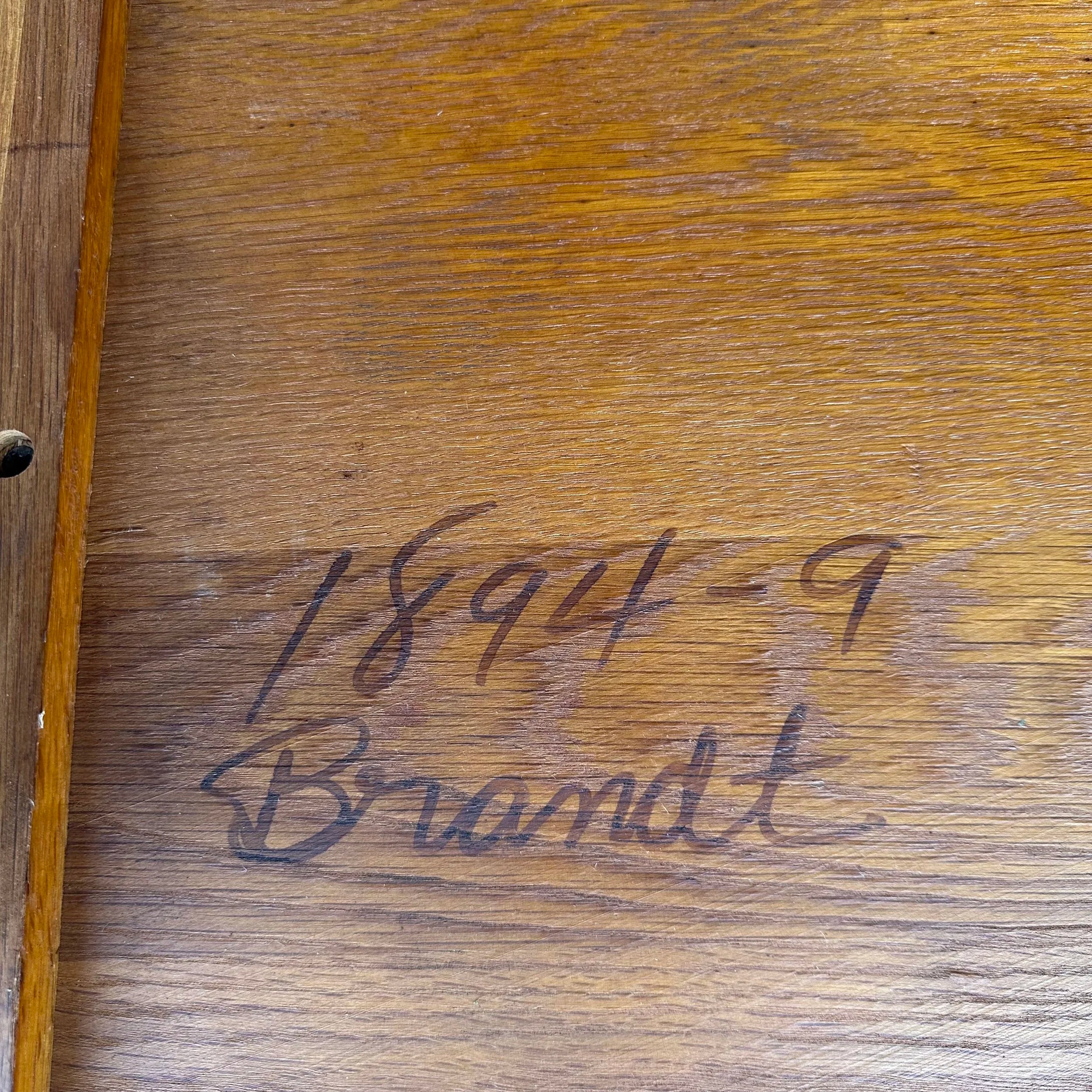Original American "Cowboy Ranch Oak" Pair of Side Tables by A. Brandt