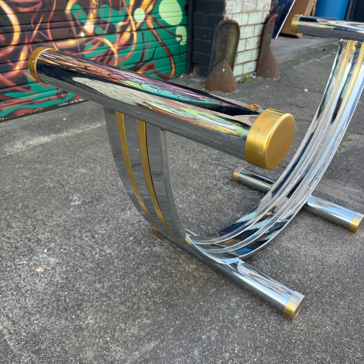 Romeo Rega Chrome & Brass Dining Table Base