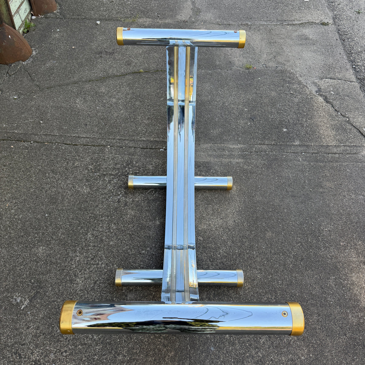 Romeo Rega Chrome & Brass Dining Table Base