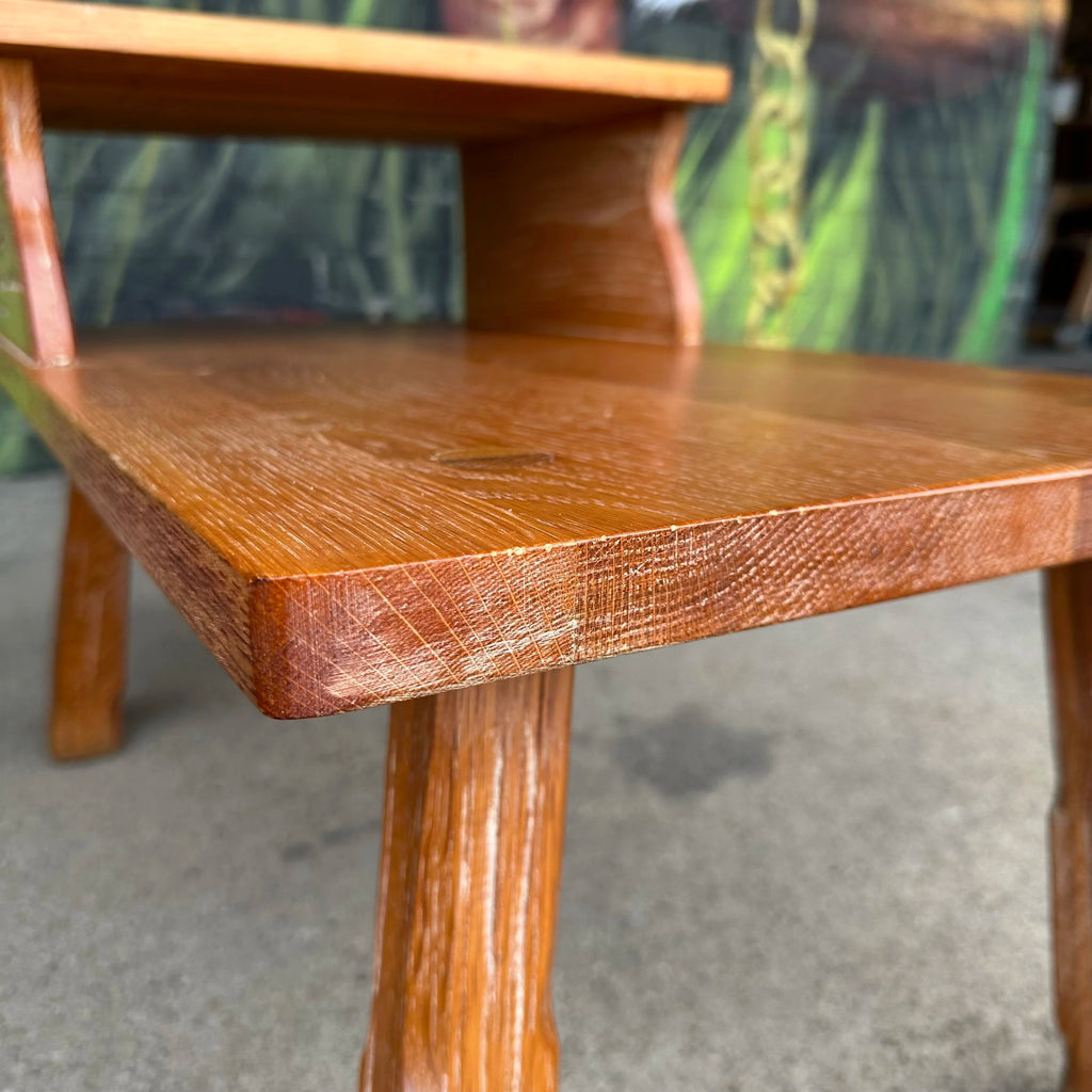 Original American "Cowboy Ranch Oak" Pair of Side Tables by A. Brandt