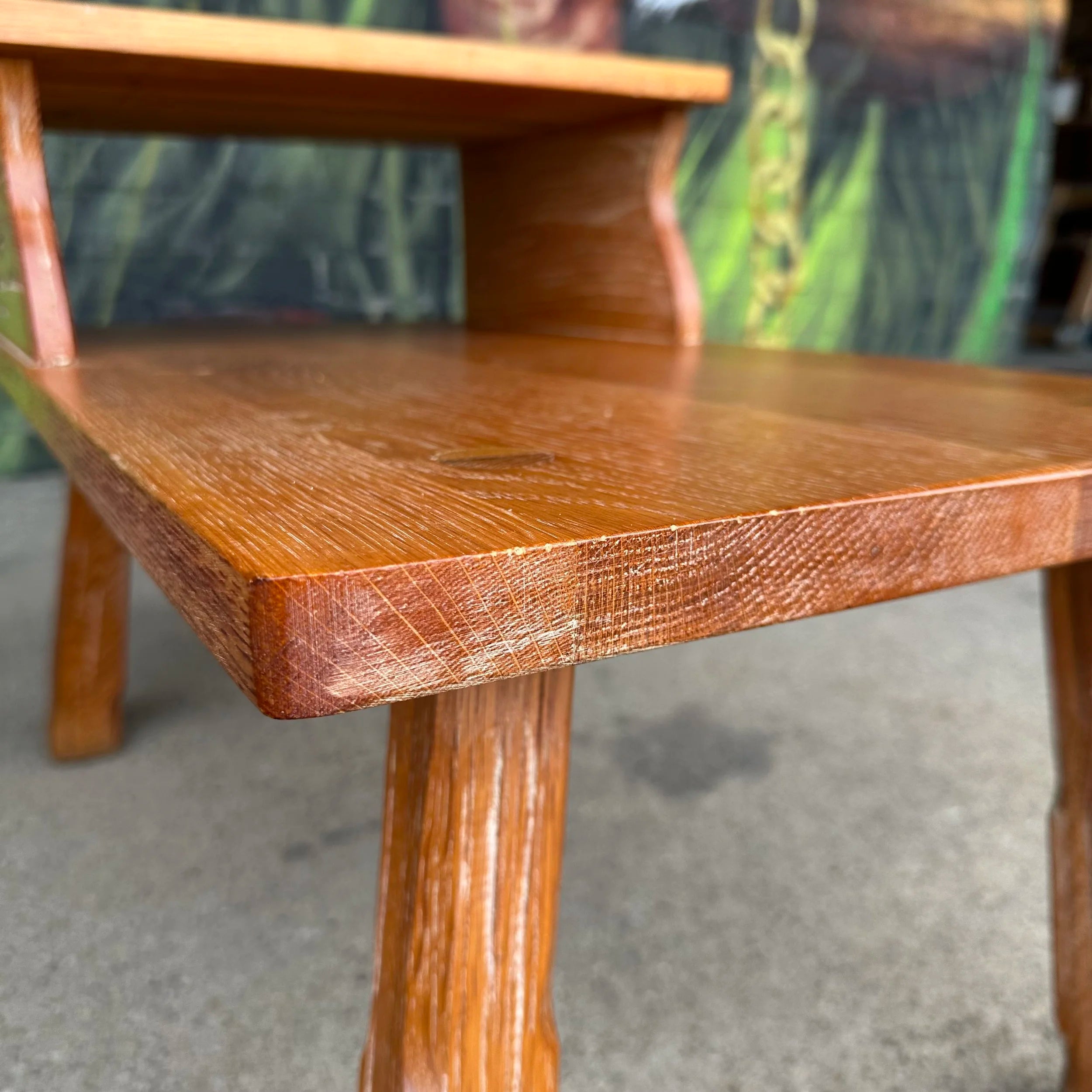 Original American "Cowboy Ranch Oak" Pair of Side Tables by A. Brandt