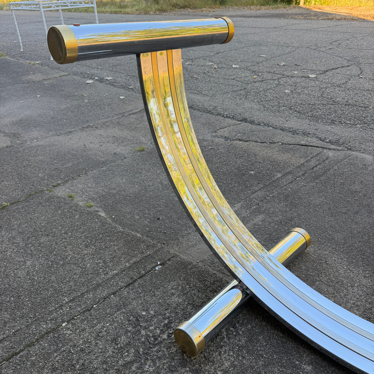 Romeo Rega Chrome & Brass Dining Table Base