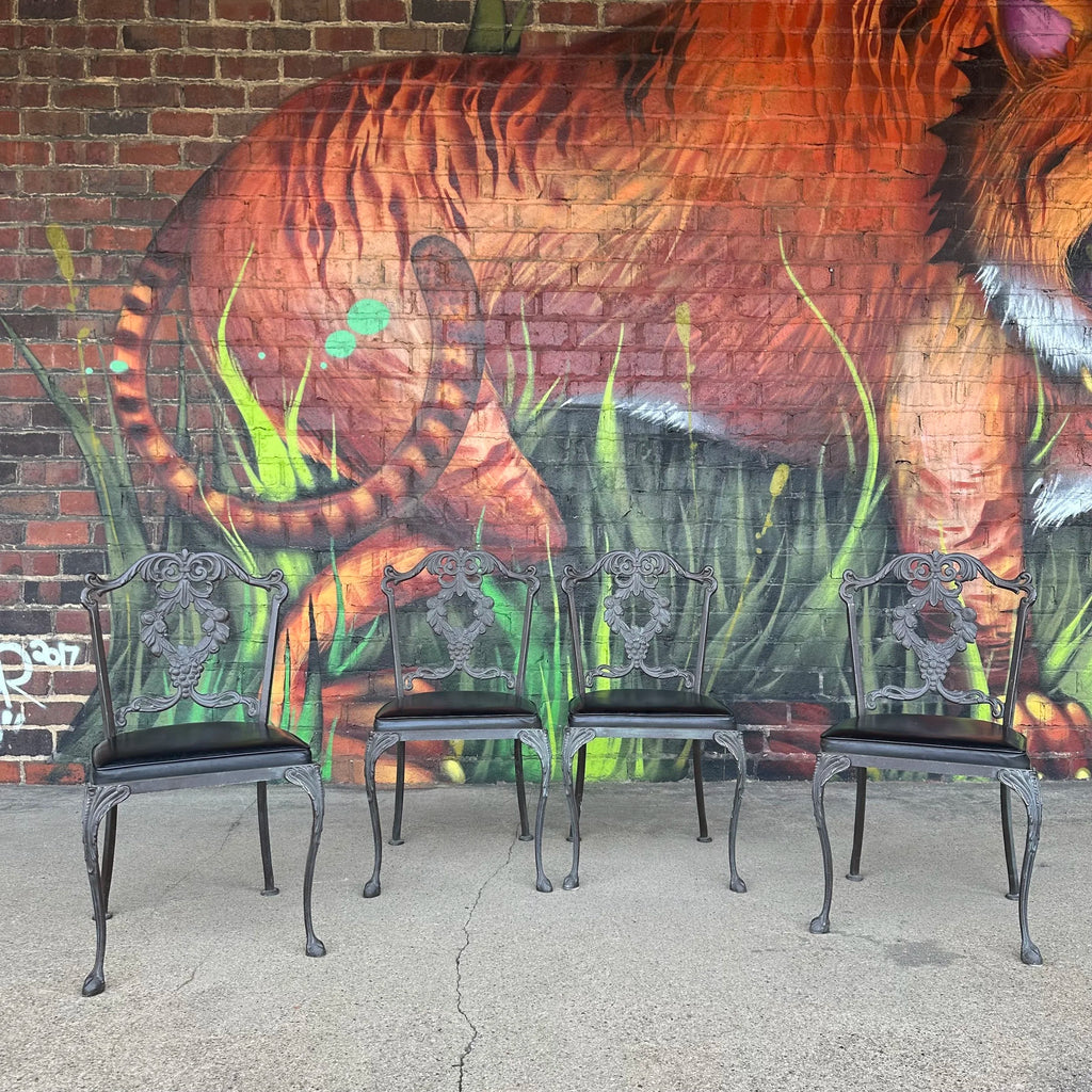 Set of 4 Molla Cast Aluminum Patio Dining Chairs Hollywood Regency