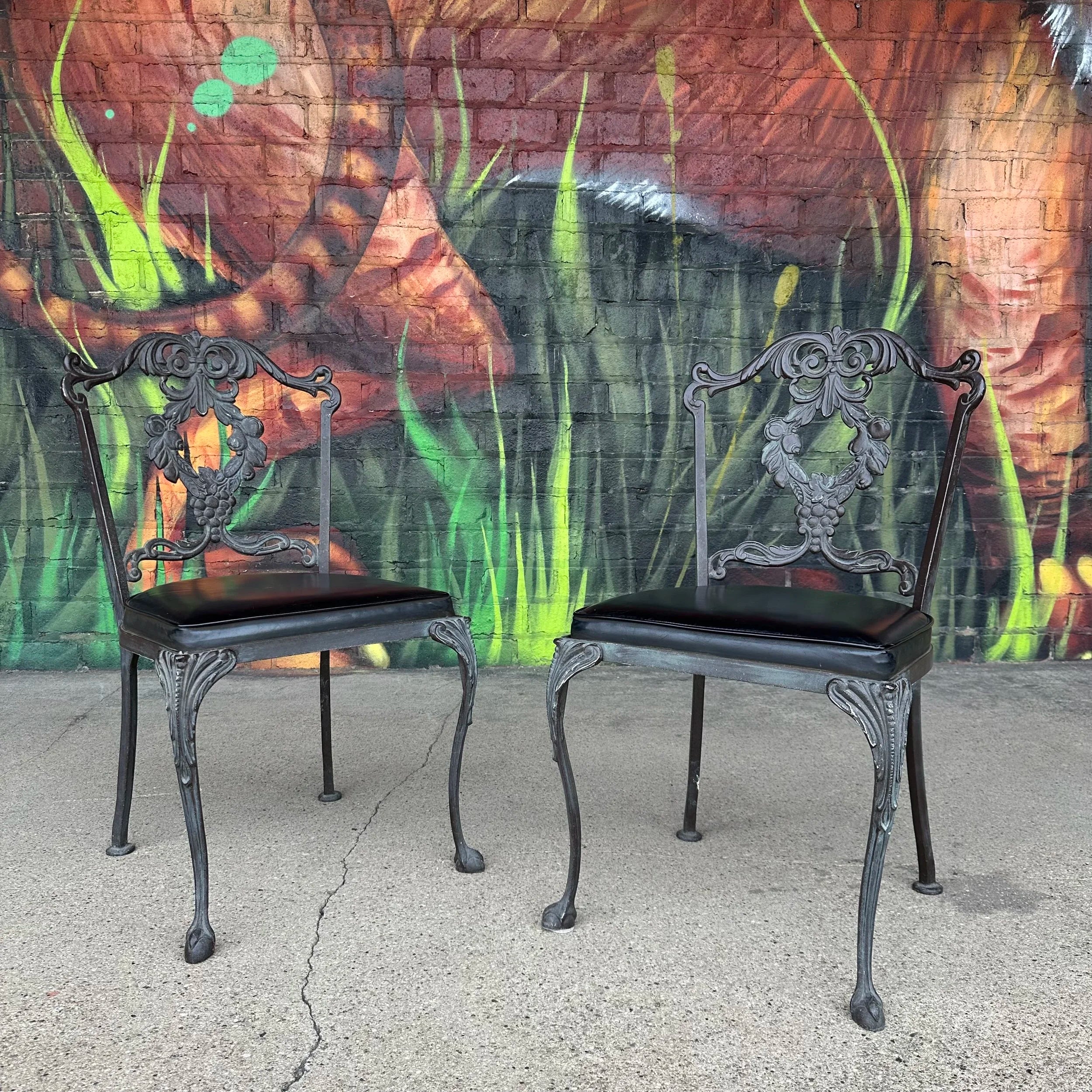 Set of 4 Molla Cast Aluminum Patio Dining Chairs Hollywood Regency