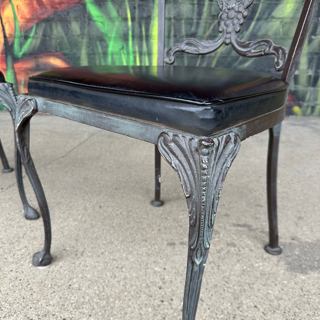 Set of 4 Molla Cast Aluminum Patio Dining Chairs Hollywood Regency
