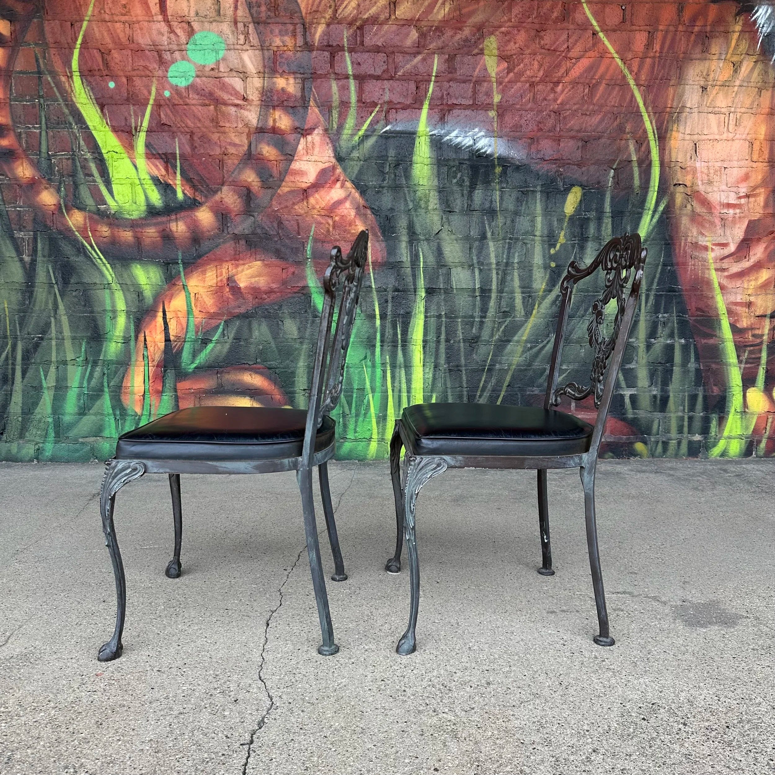 Set of 4 Molla Cast Aluminum Patio Dining Chairs Hollywood Regency