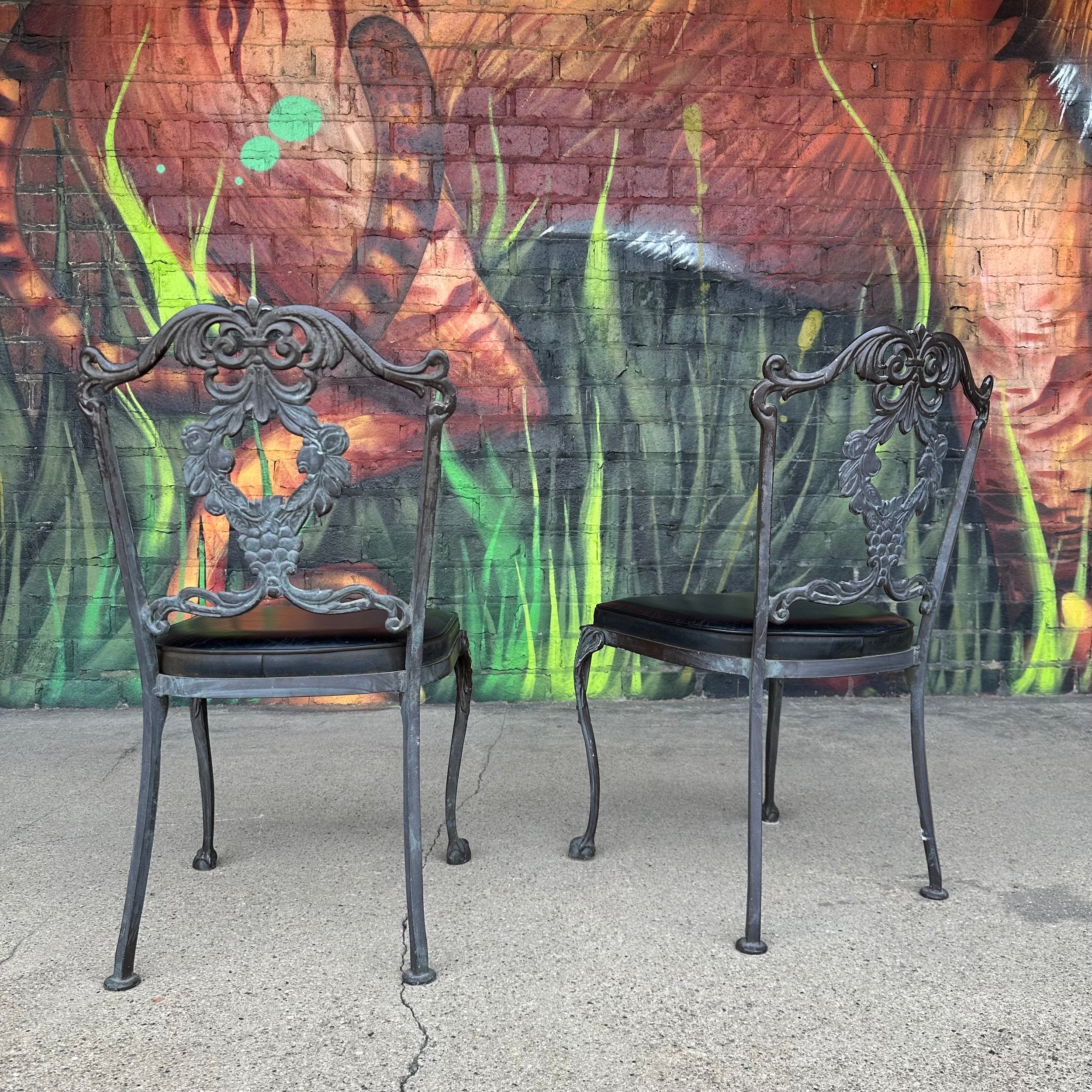 Set of 4 Molla Cast Aluminum Patio Dining Chairs Hollywood Regency