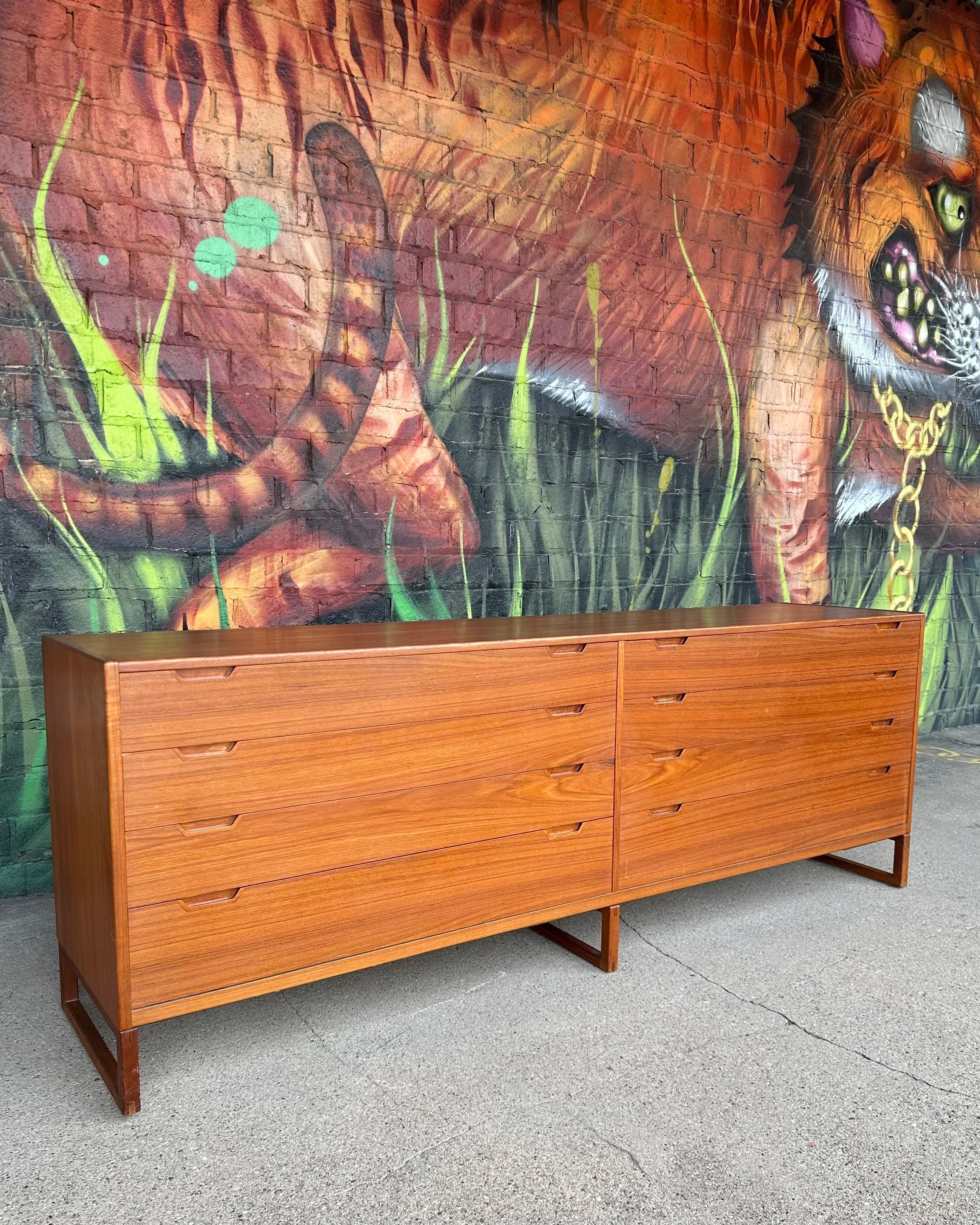 Svend Langkilde Mobler Teak Six Drawer Low Dresser Danish Modern