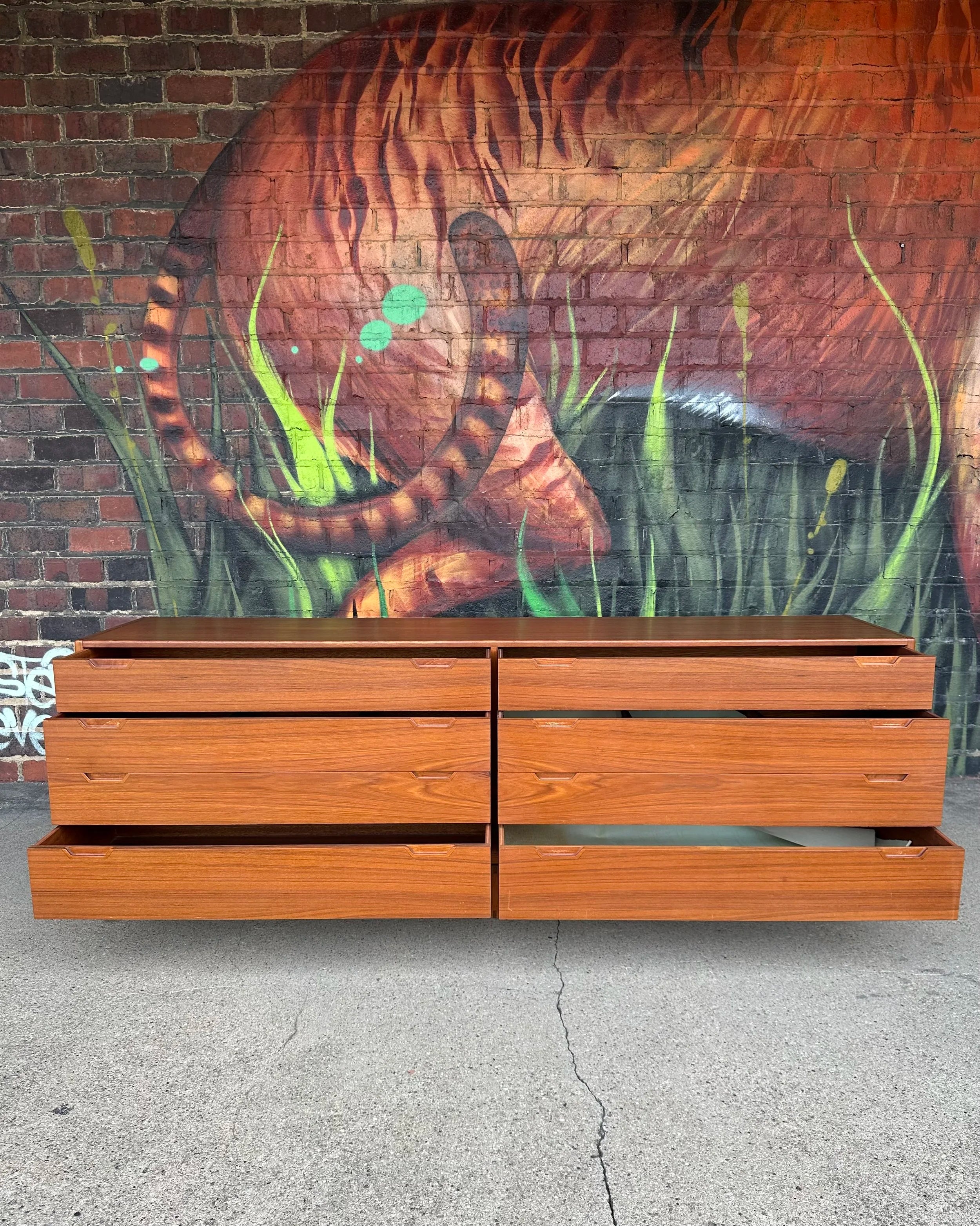 Svend Langkilde Mobler Teak Six Drawer Low Dresser Danish Modern