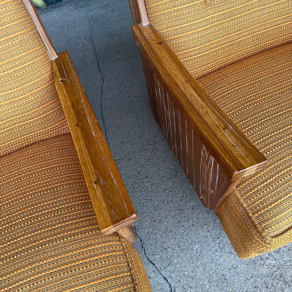 Pair of A. Brandt Vintage Ranch Oak Swivel Chairs