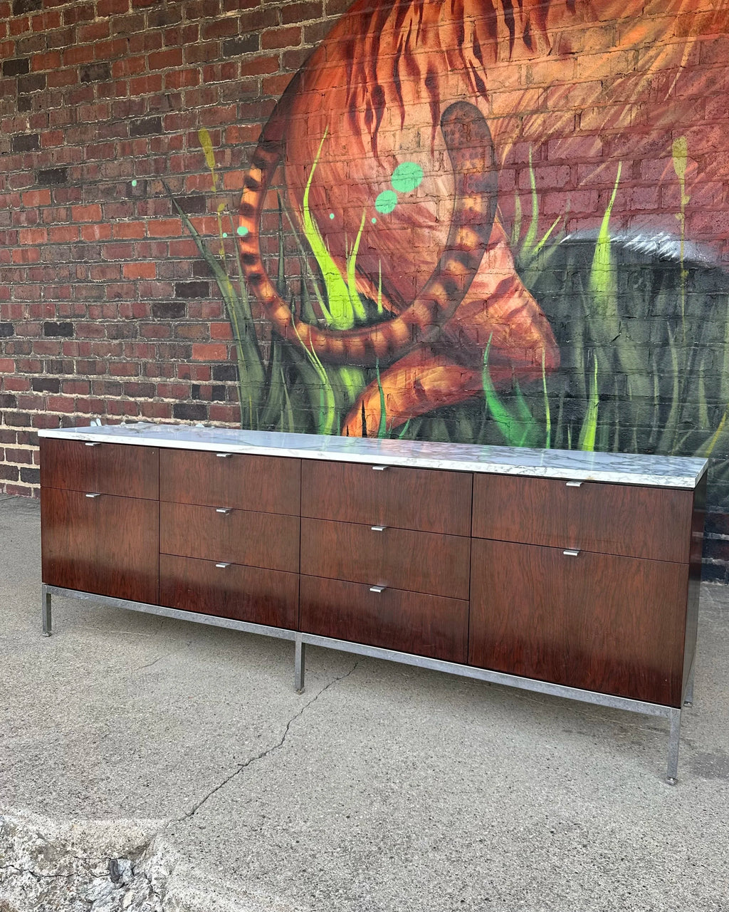 Florence Knoll for Knoll Rosewood and Marble Credenza