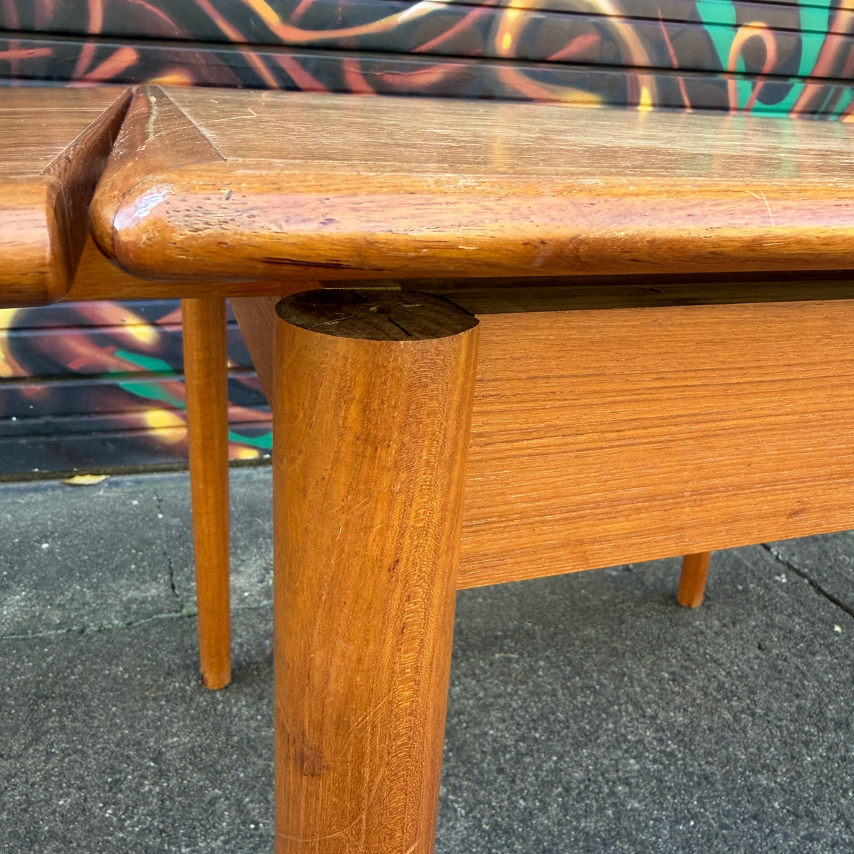 Square Teak Dining Table With 2 Leaves