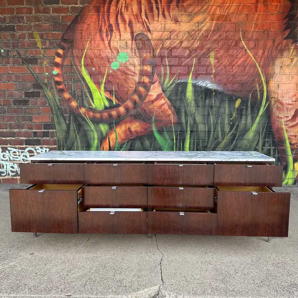 Florence Knoll for Knoll Rosewood and Marble Credenza