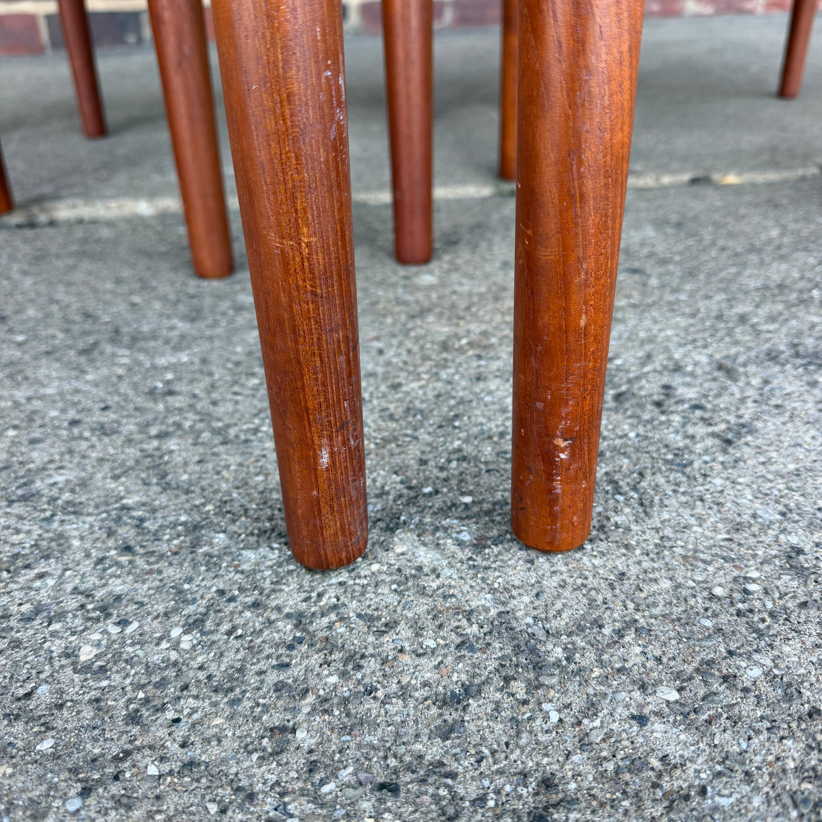 Set of 6 Hans Wegner Teak Dining Chairs With New Rushed Seats Ch-40 Teak