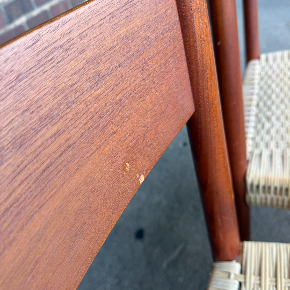 Set of 6 Hans Wegner Teak Dining Chairs With New Rushed Seats Ch-40 Teak