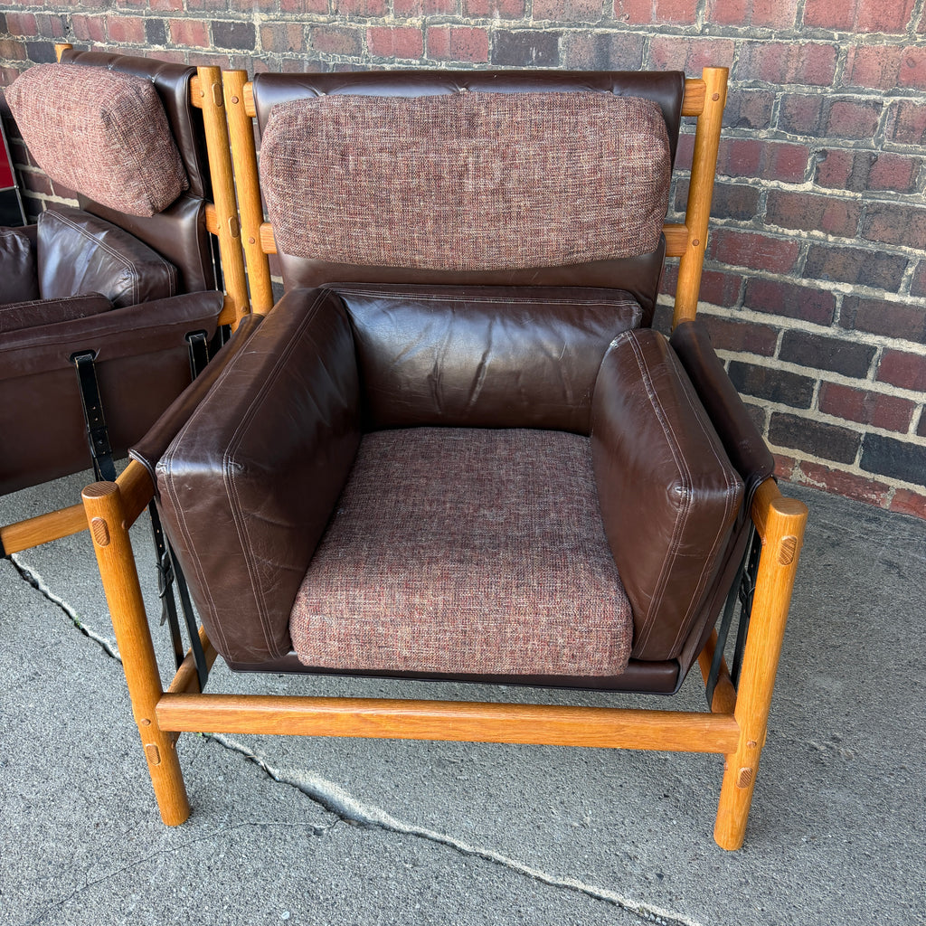 Pair of Dependable Furniture MFG Co Leather Lounge Chairs