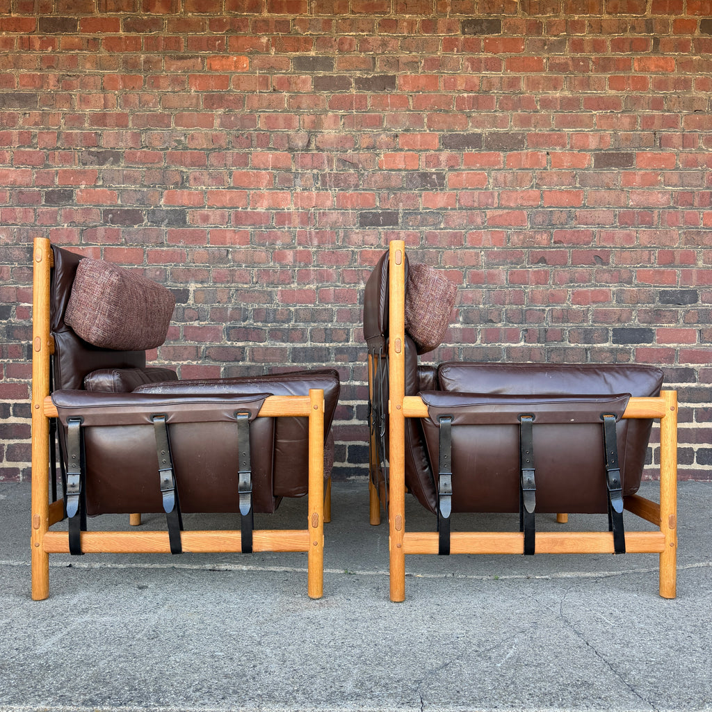 Pair of Dependable Furniture MFG Co Leather Lounge Chairs