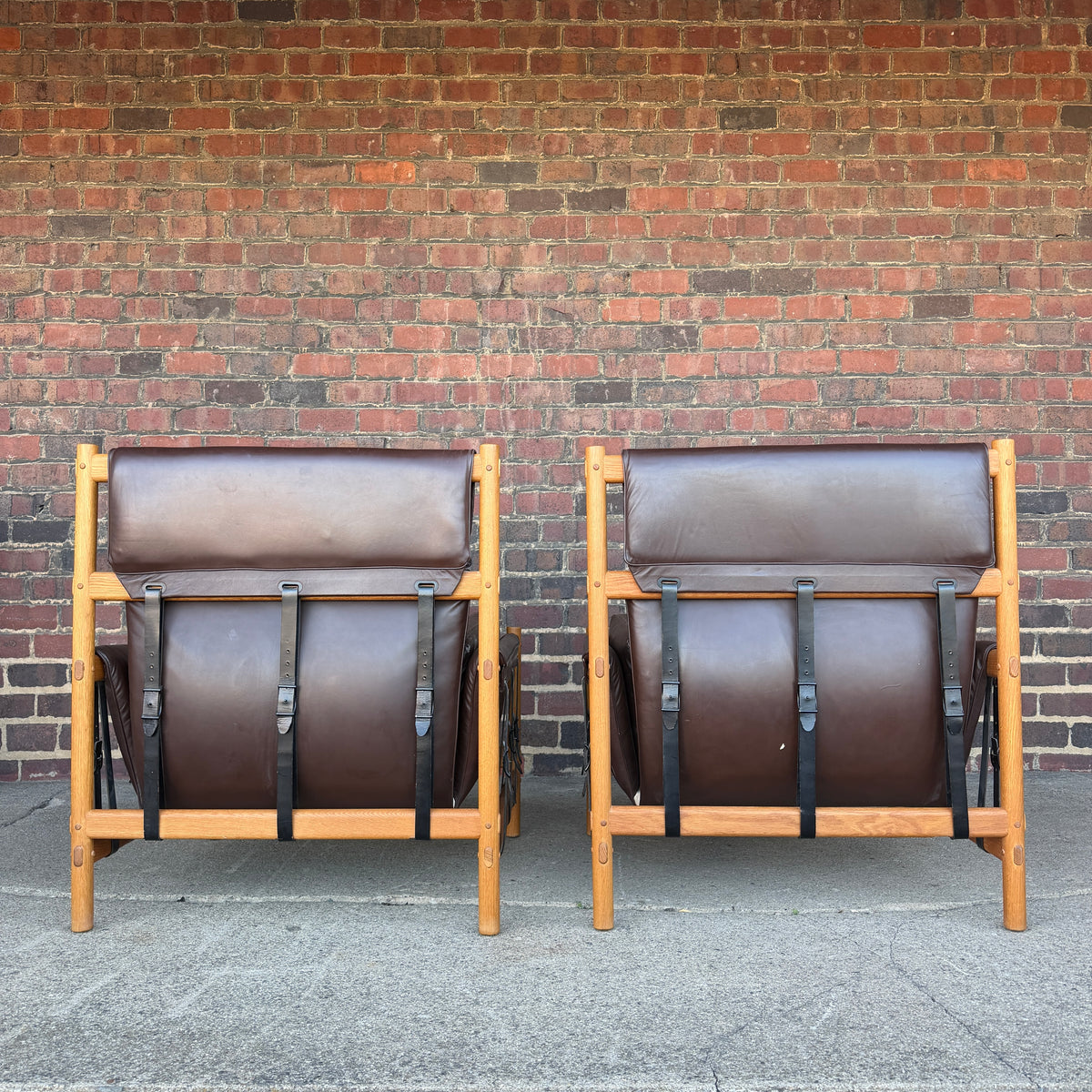 Pair of Dependable Furniture MFG Co Leather Lounge Chairs