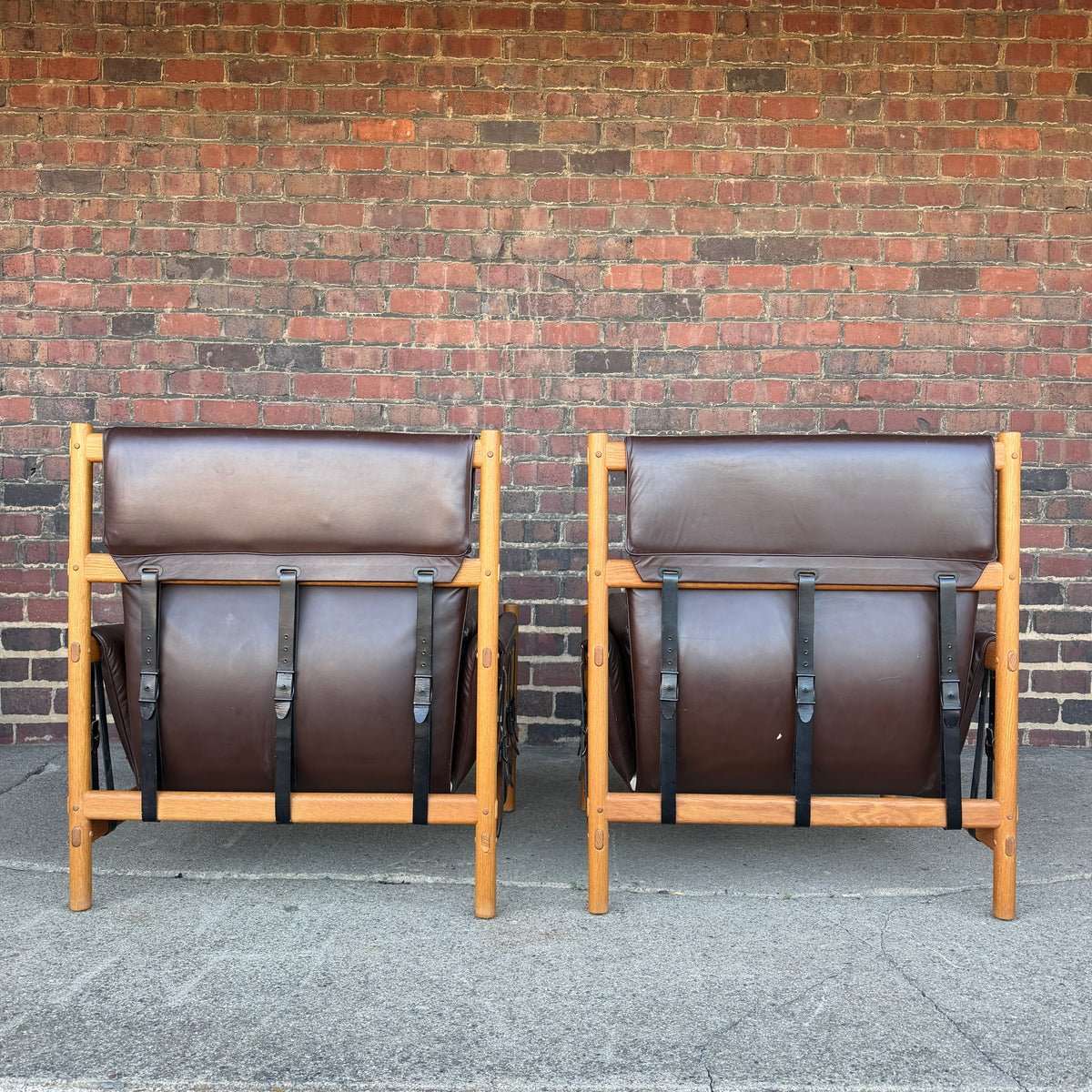 Pair of Dependable Furniture MFG Co Leather Lounge Chairs