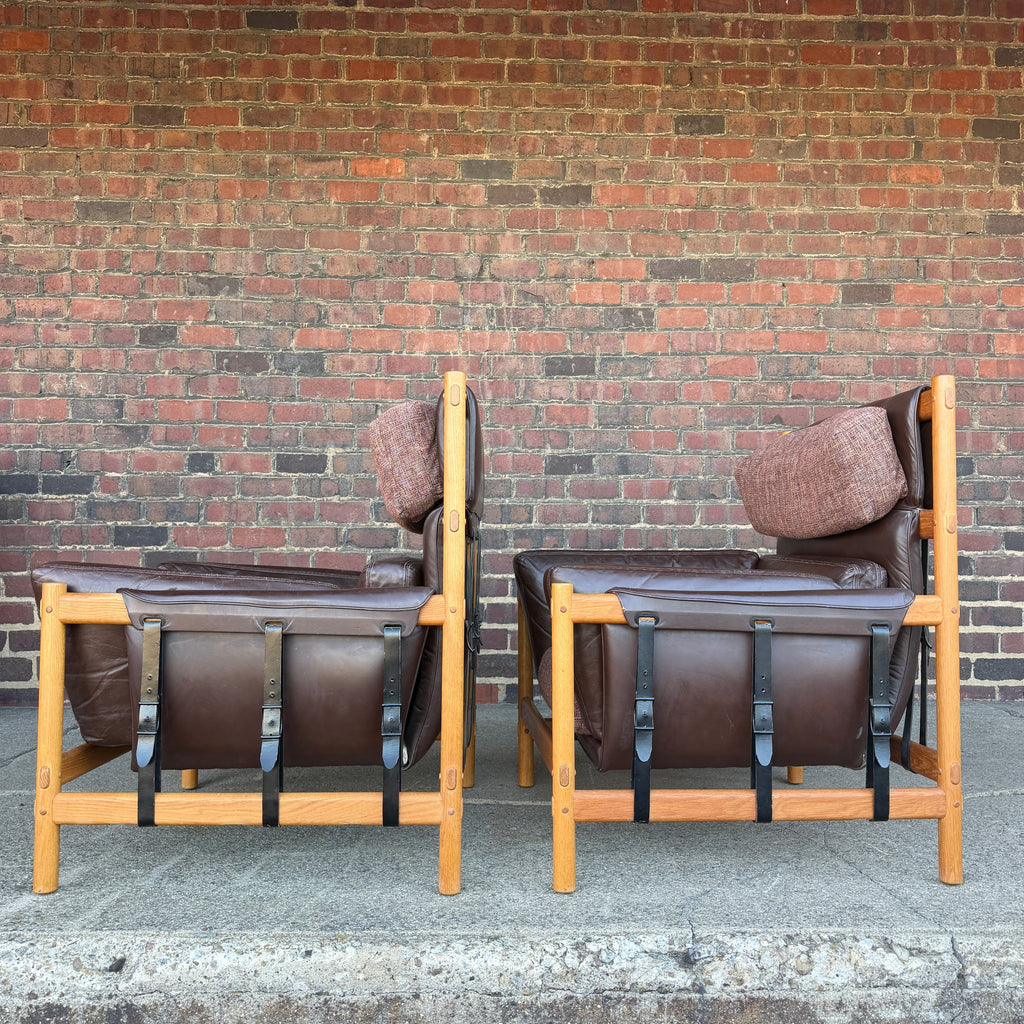 Pair of Dependable Furniture MFG Co Leather Lounge Chairs