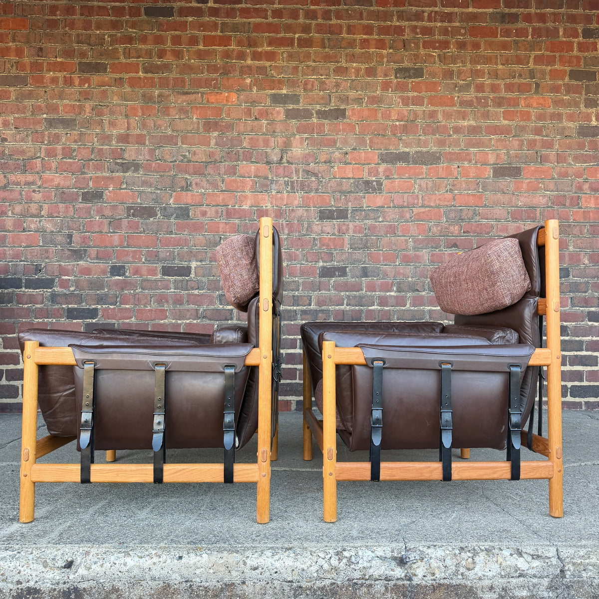 Pair of Dependable Furniture MFG Co Leather Lounge Chairs