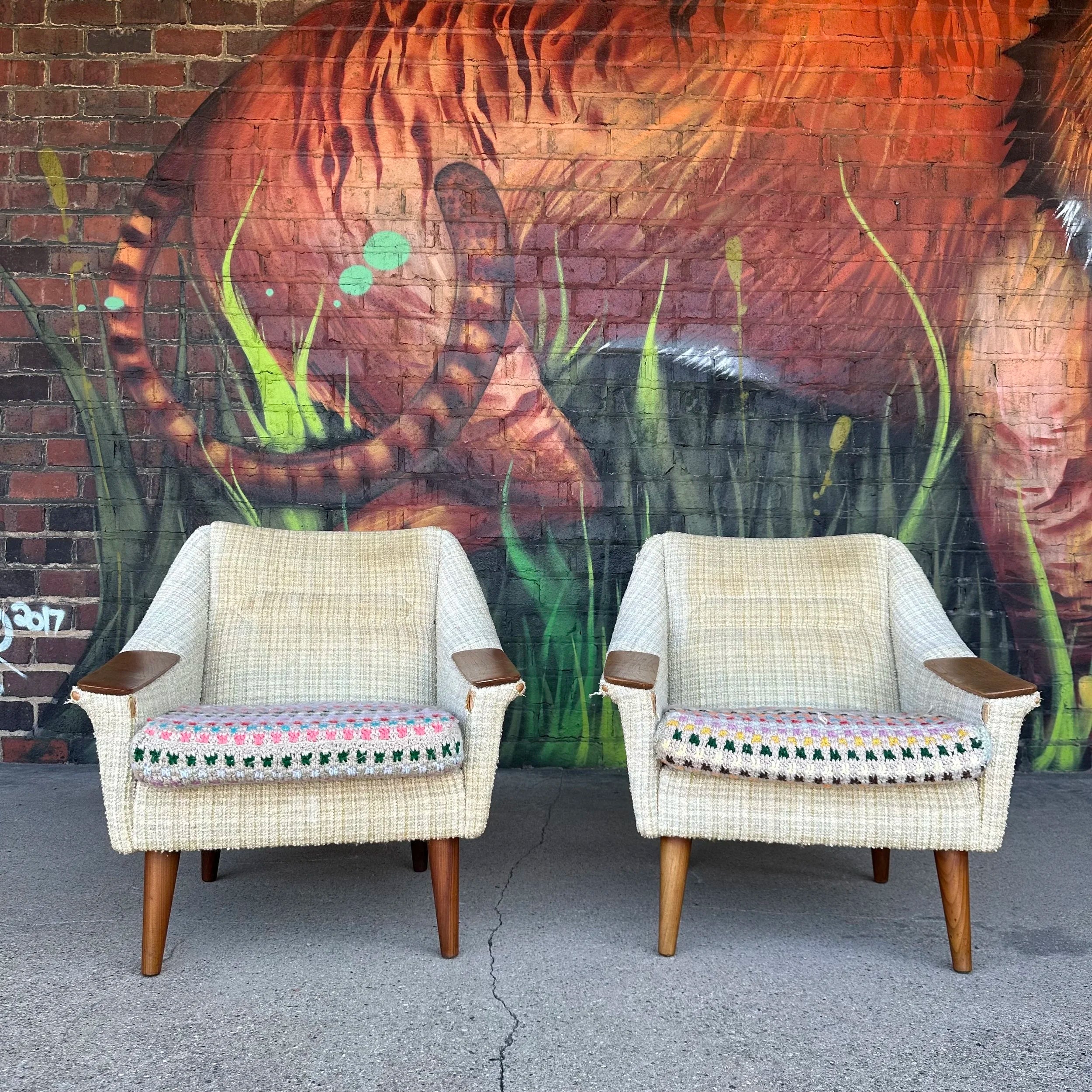 Pair of Mid Century Danish Modern Lounge Chairs