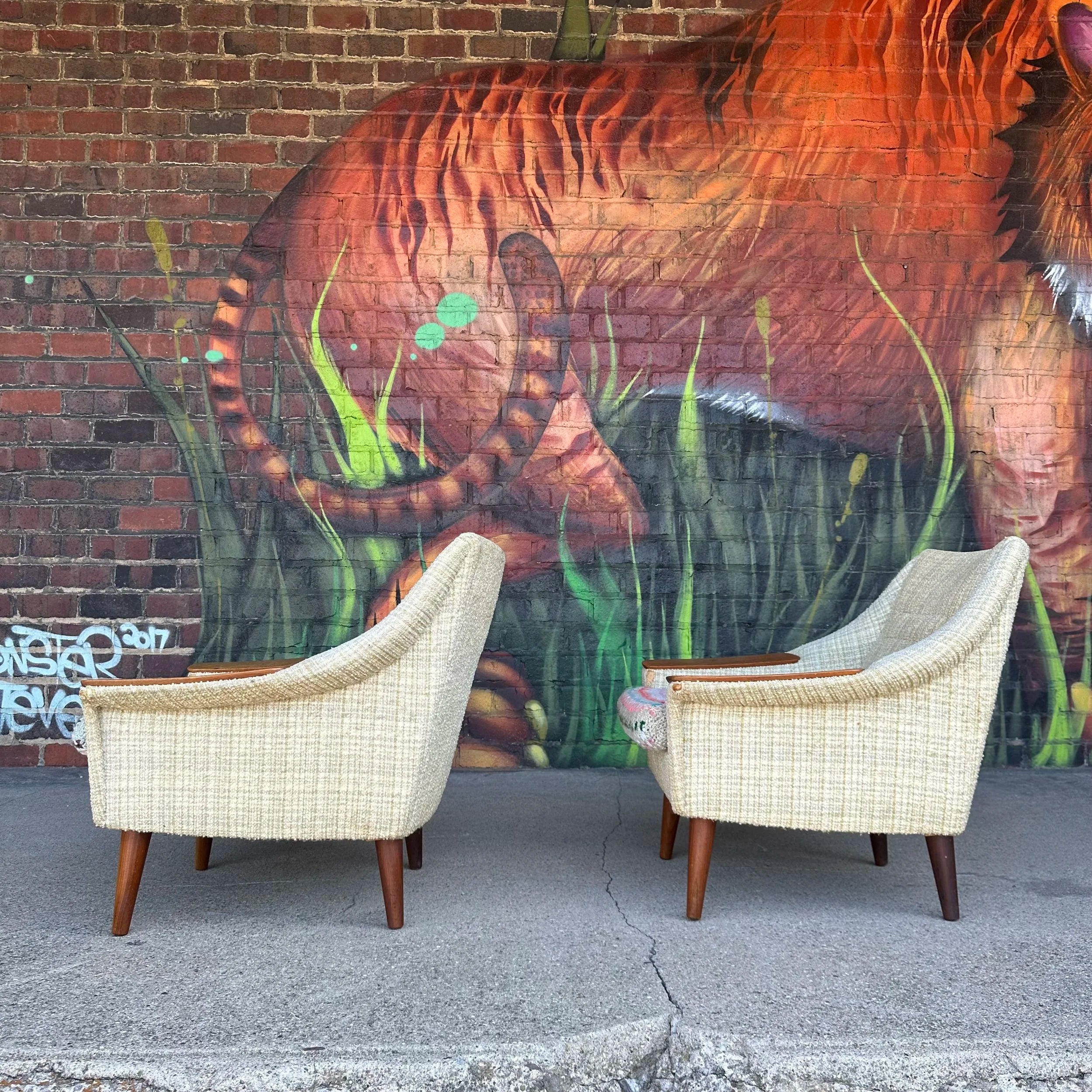 Pair of Mid Century Danish Modern Lounge Chairs