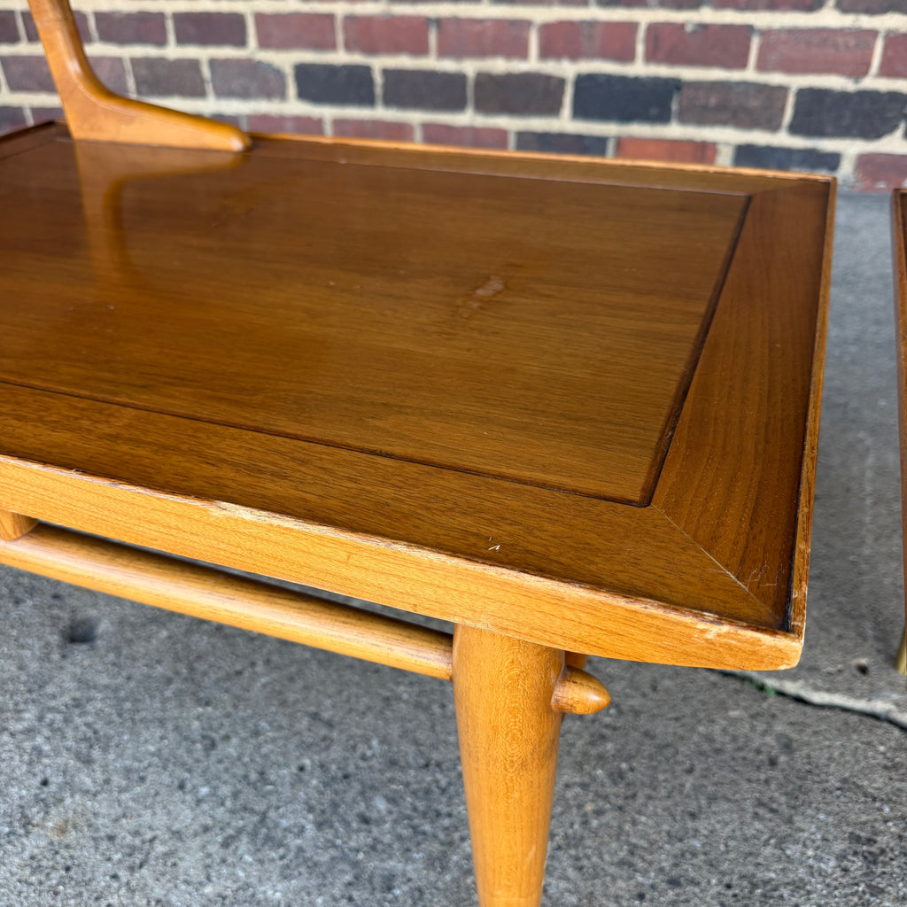 Pair of Copenhagan Two Tier Walnut End Tables by Lane Furniture