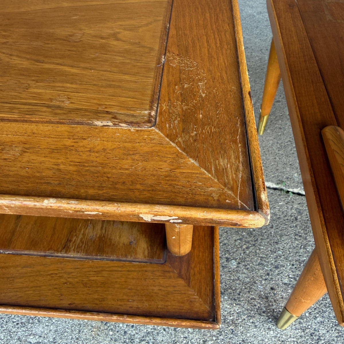 Pair of Copenhagan Two Tier Walnut End Tables by Lane Furniture