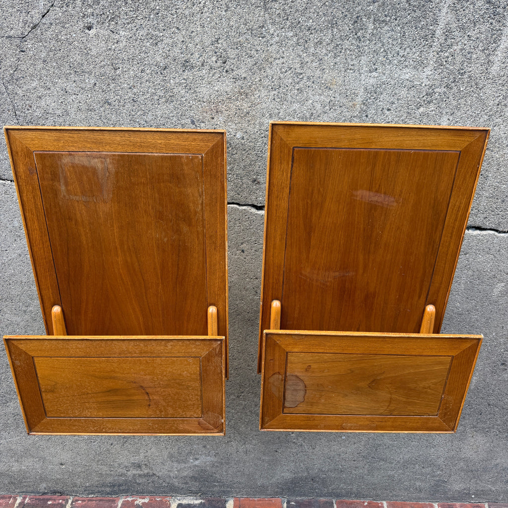 Pair of Copenhagan Two Tier Walnut End Tables by Lane Furniture