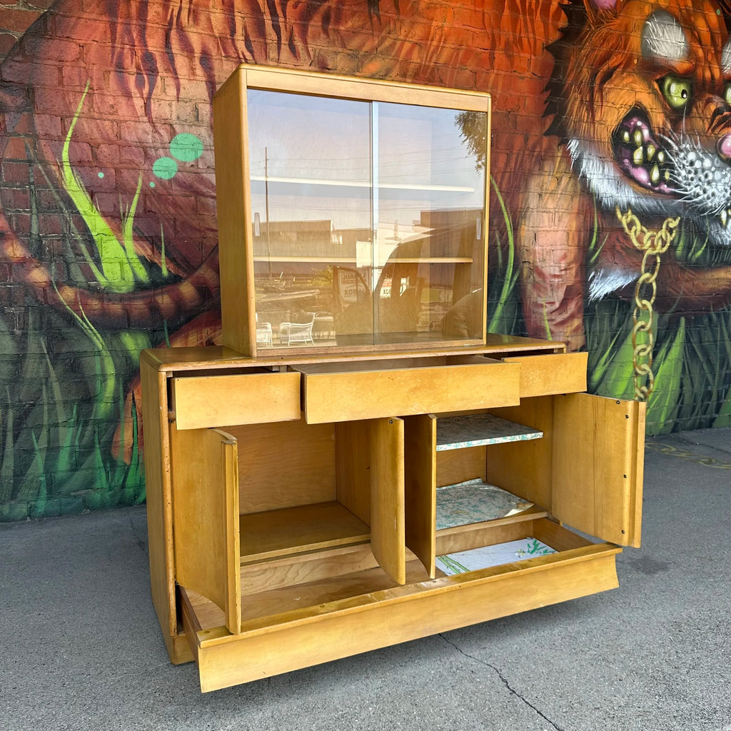 Heywood-Wakefield M196 Wheat Sideboard Hutch Midcentury Modern