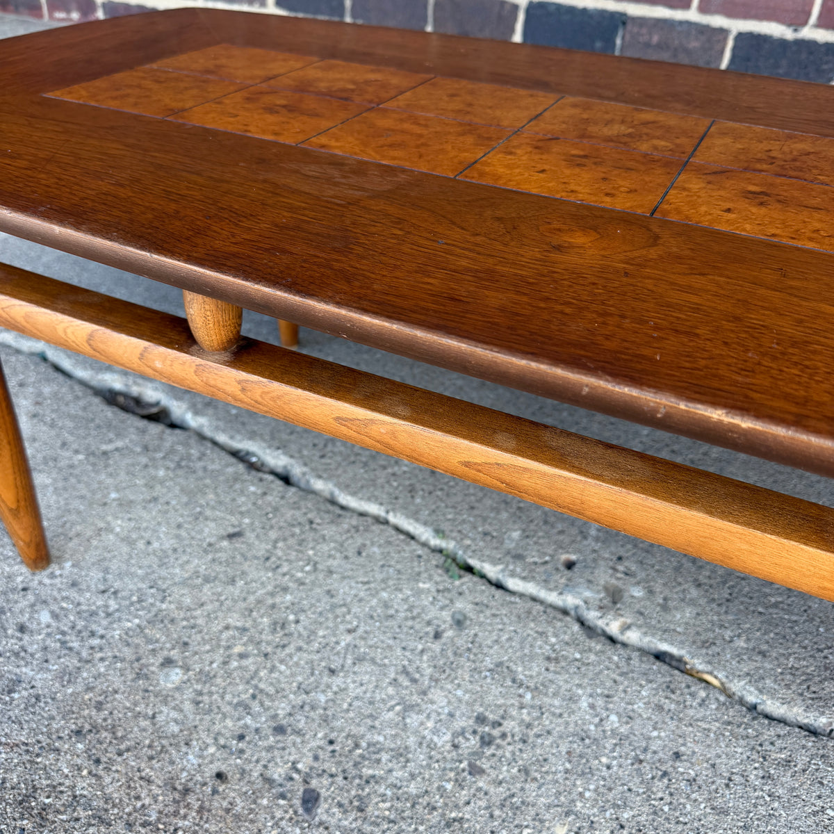 Lane Walnut and Burl Coffee Table