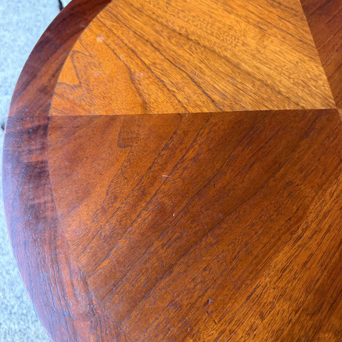 Pair of Lane Rhythm Round Walnut Side Tables Mid-Century Modern