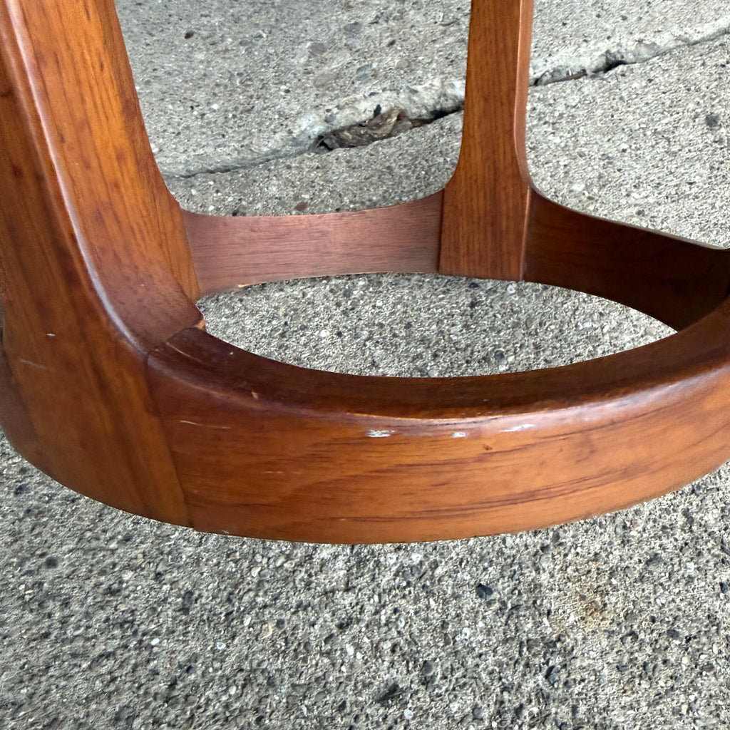Pair of Lane Rhythm Round Walnut Side Tables Mid-Century Modern