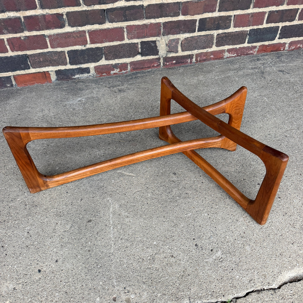 Adrian Pearsall for Craft Associates Curved Coffee Table Glass and Walnut