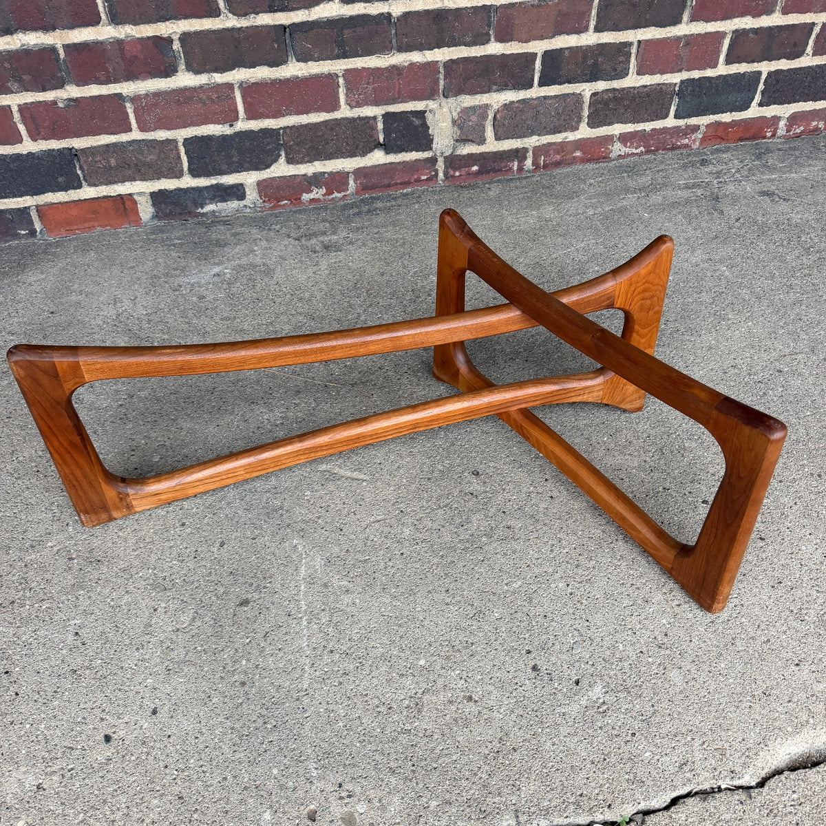 Adrian Pearsall for Craft Associates Curved Coffee Table Glass and Walnut