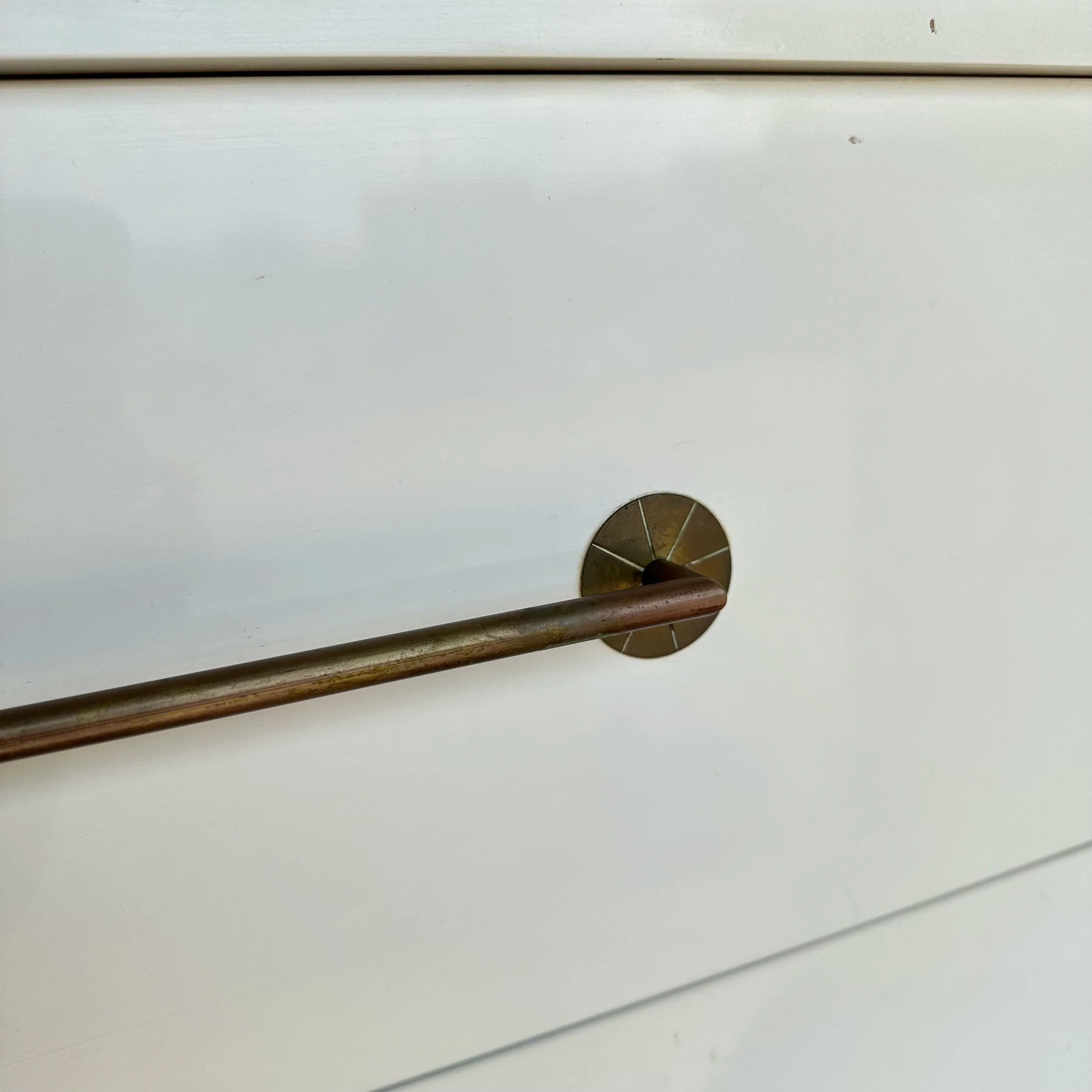 Tommi Parzinger for Parzinger Originals White Lacquer Tall Dresser With Brass Accents