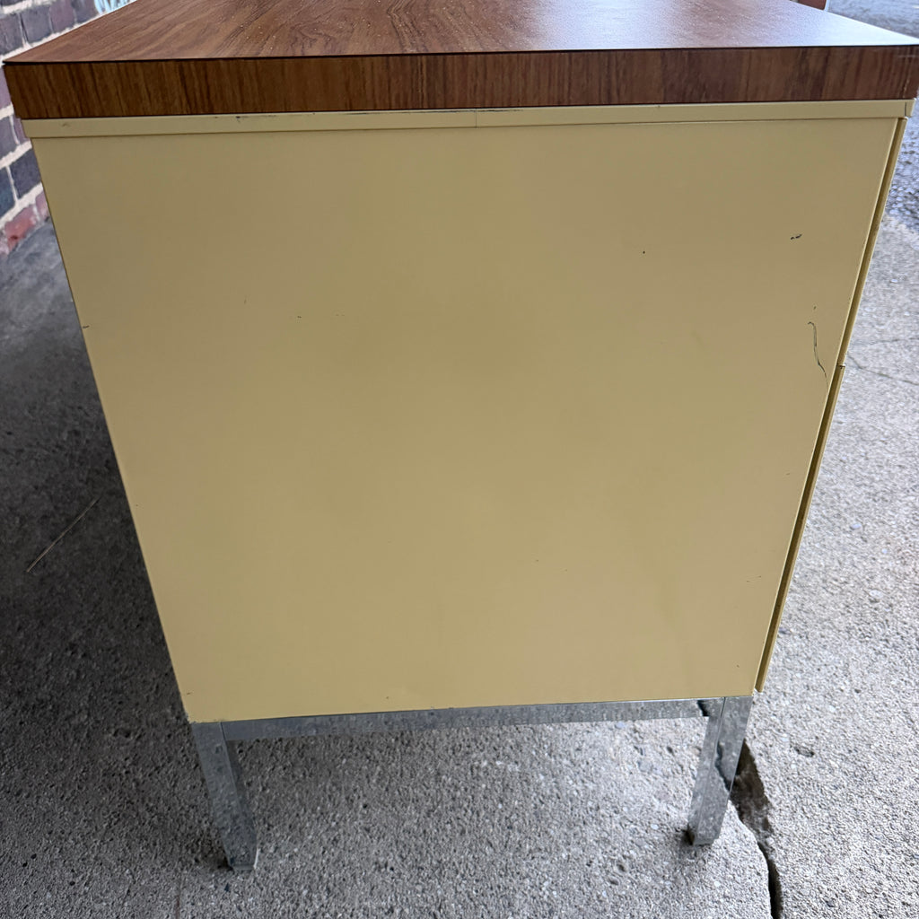 Steelcase Mid Century Modern 4 Drawer Tanker Credenza With a Center Tambour Door