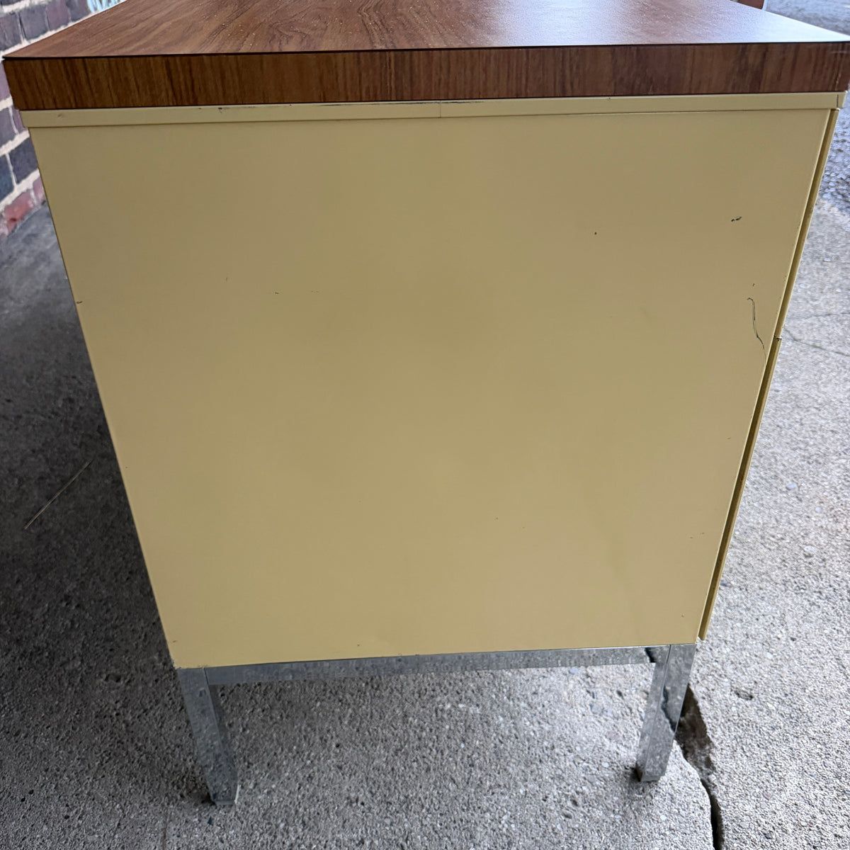 Steelcase Mid Century Modern 4 Drawer Tanker Credenza With a Center Tambour Door