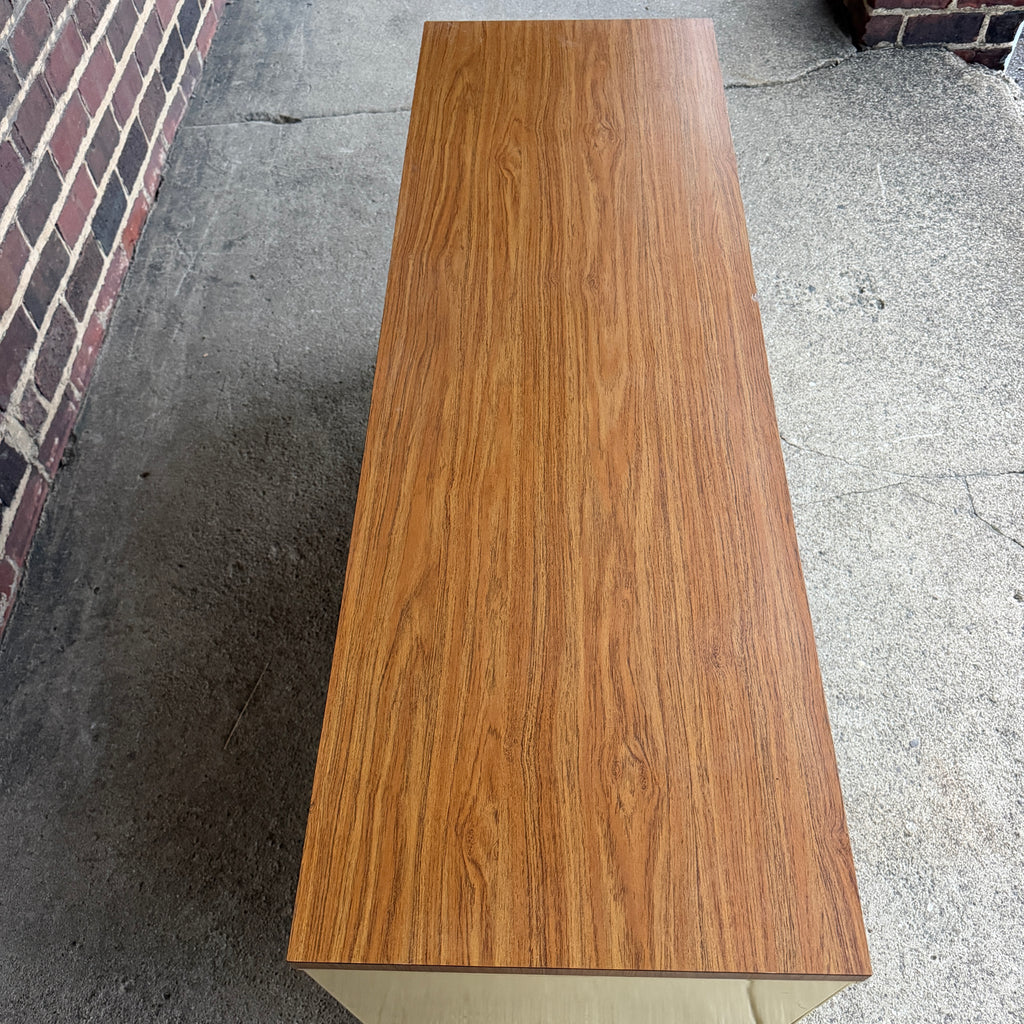 Steelcase Mid Century Modern 4 Drawer Tanker Credenza With a Center Tambour Door