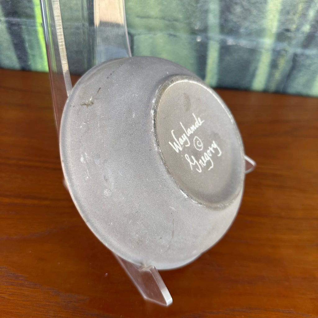 Waylande Gregory Art Deco Stone Gray and Gold Glazed Dish