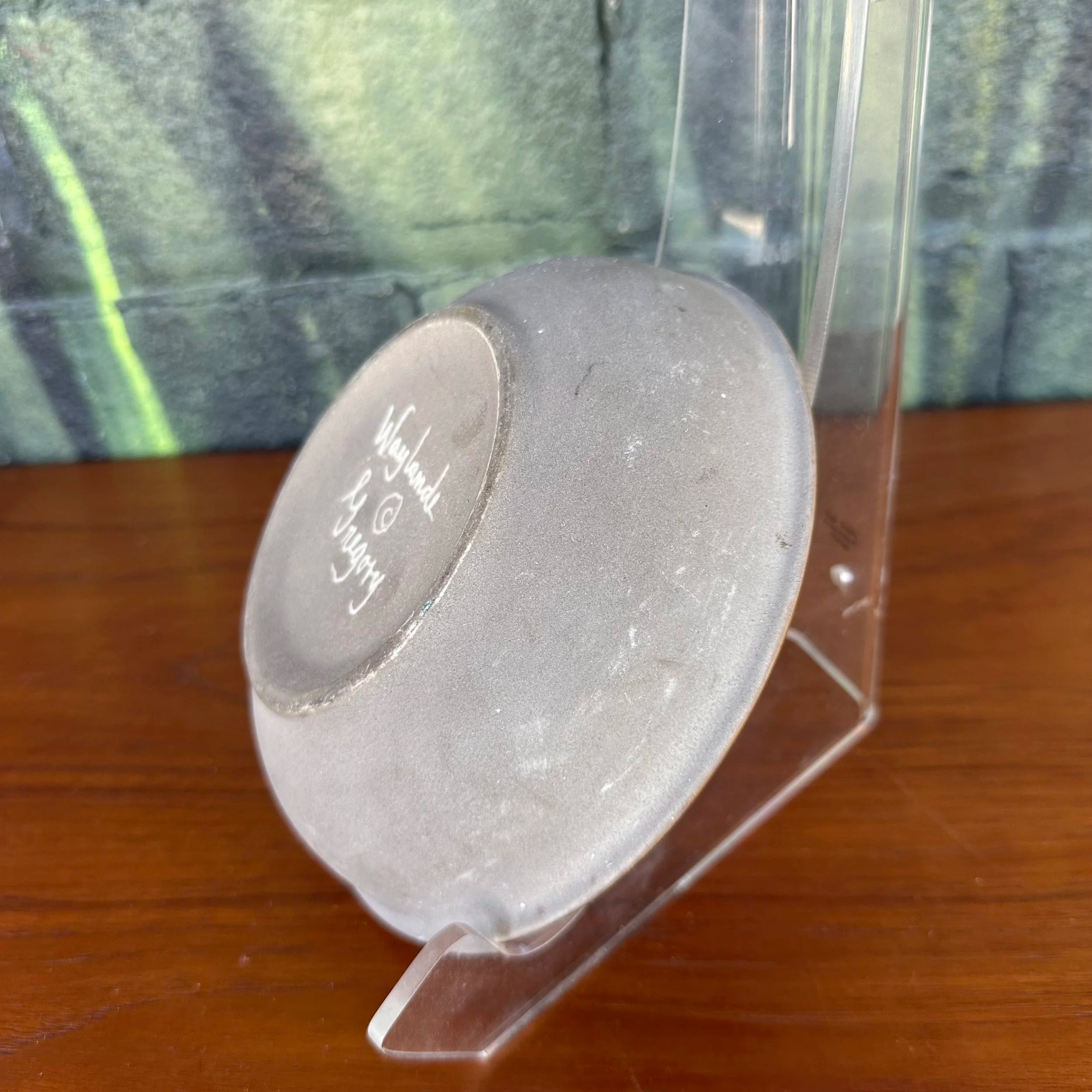 Waylande Gregory Art Deco Stone Gray and Gold Glazed Dish