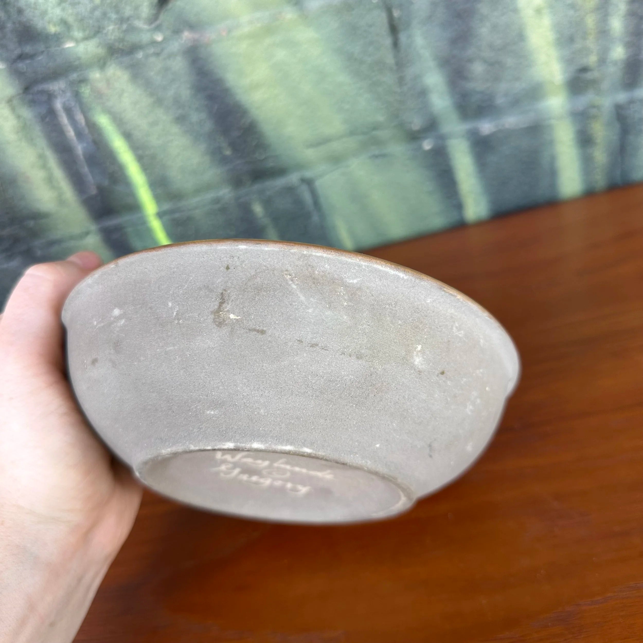 Waylande Gregory Art Deco Stone Gray and Gold Glazed Dish