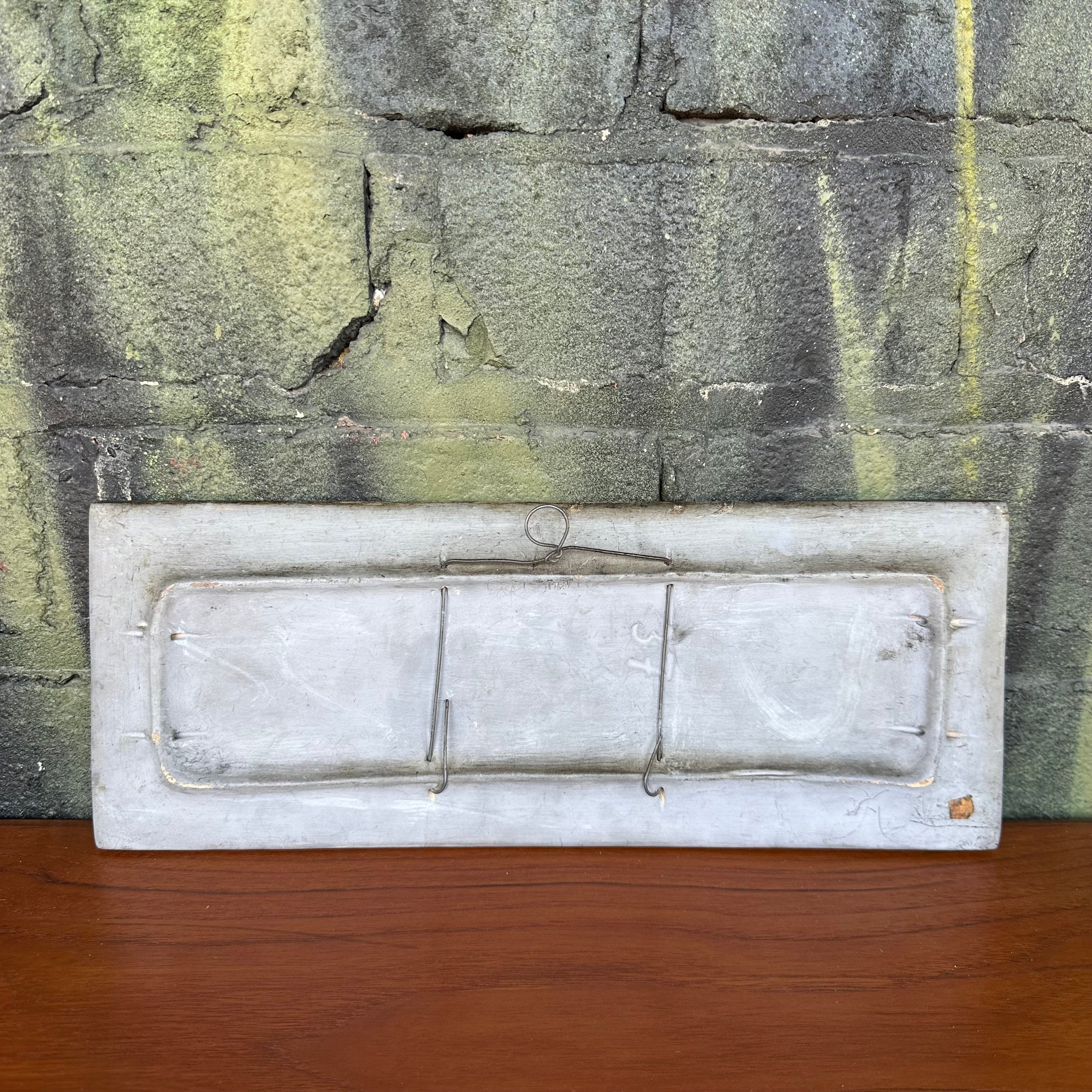 Unsigned Glazed Ceramic Still Life Wall Hanging Art