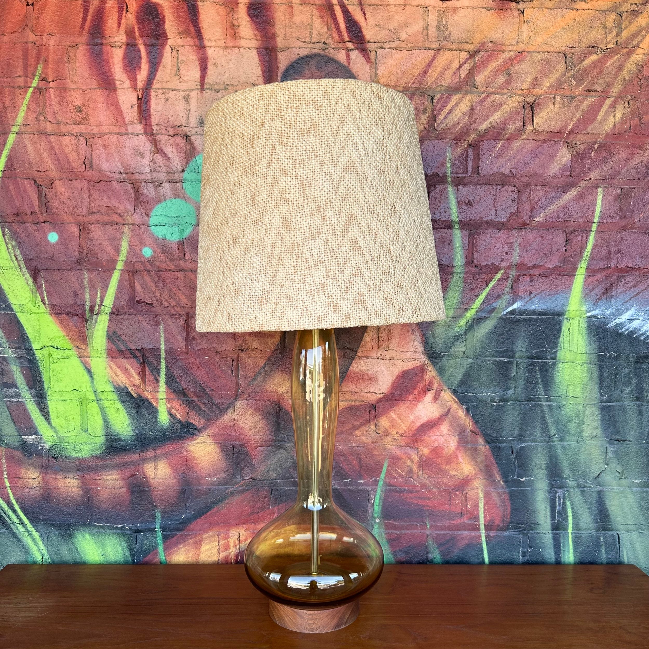 Wayne Husted for Blenko 5815 Jonquil Lemon Glass Table Lamp Mid-Century Modern