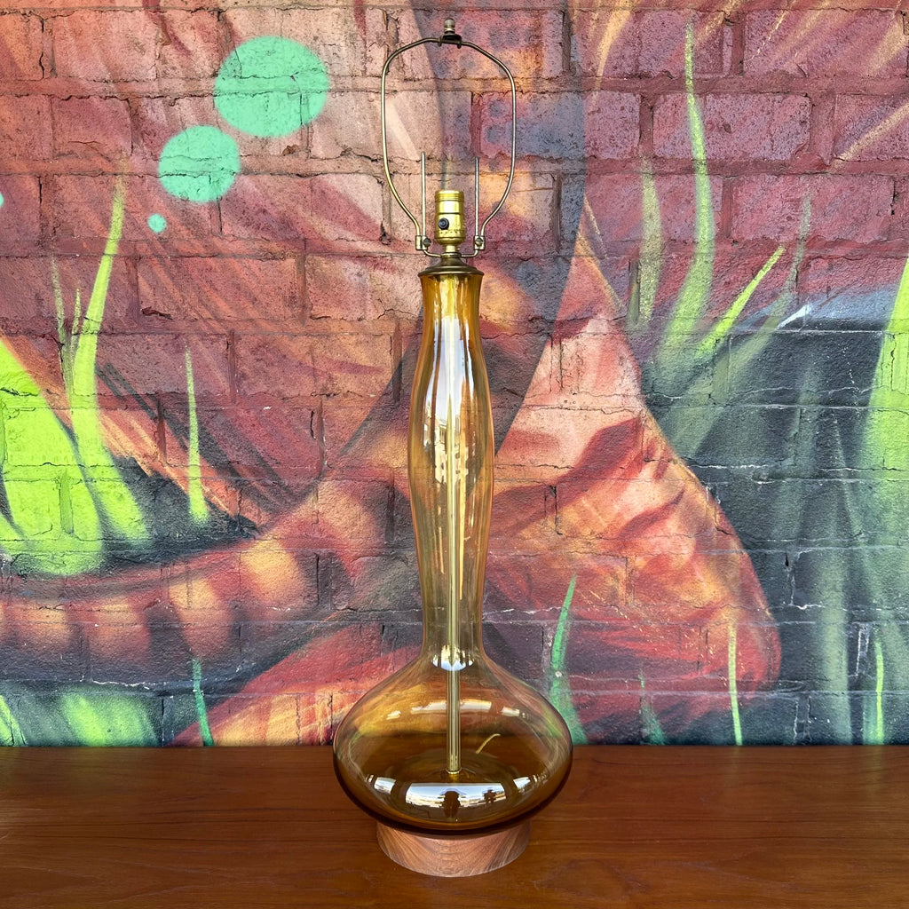 Wayne Husted for Blenko 5815 Jonquil Lemon Glass Table Lamp Mid-Century Modern
