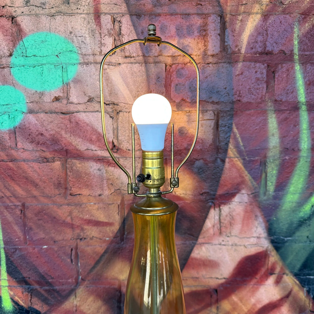 Wayne Husted for Blenko 5815 Jonquil Lemon Glass Table Lamp Mid-Century Modern